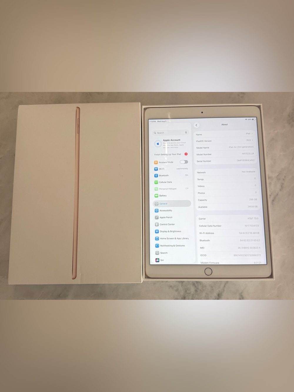 Apple iPad Air 3rd Generation 256 GB in Rose Gold